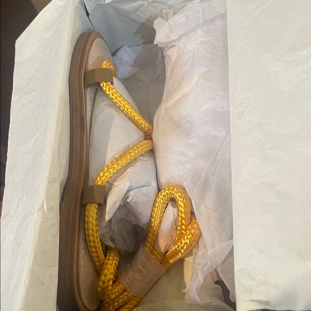 Rag & bone infinity leather or nylon saffron /brown sandals new in box 37 or 7 m - Picture 9 of 10